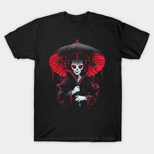 Geisha | Grim Reaper Geisha Skull | Cool Retro Japanese Aesthetic #17 T-Shirt